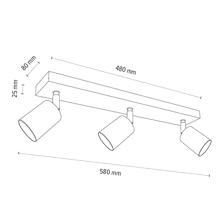 Modern Black and Wood Ceiling Spotlight Bar