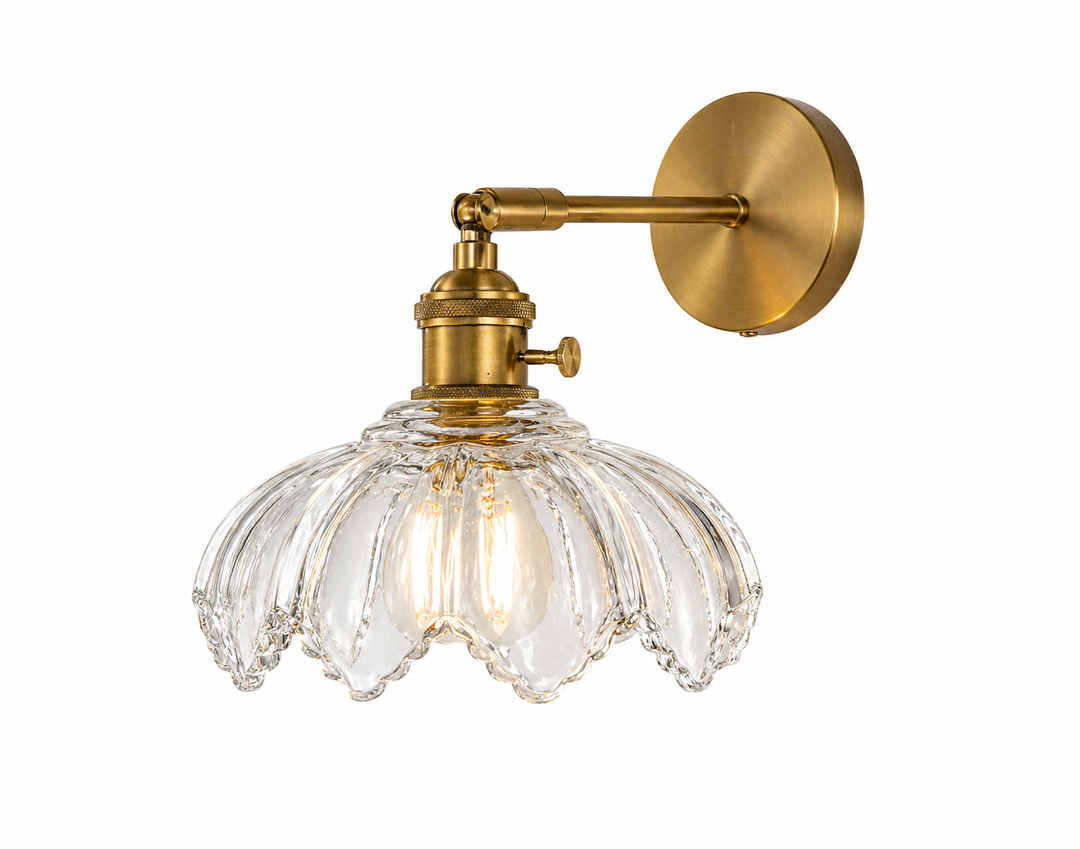 Brass Glass Wall Sconce
