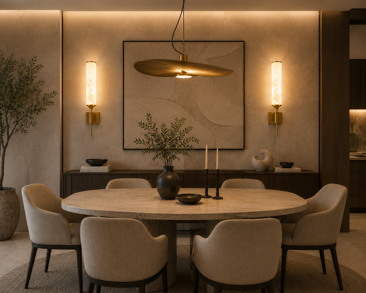Modern Artificial Alabaster Brass Wall Sconce