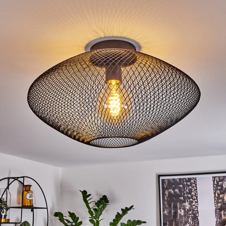 Rustic Black Mesh Ceiling Light