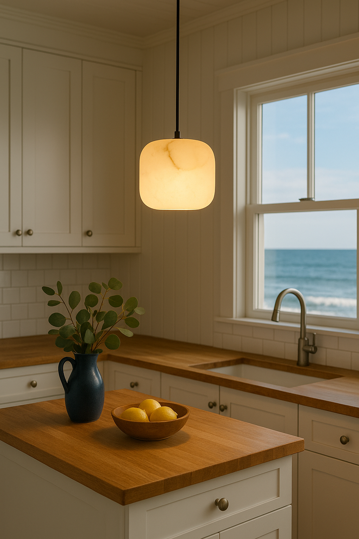 Soft Alabaster Glow Pendant Light