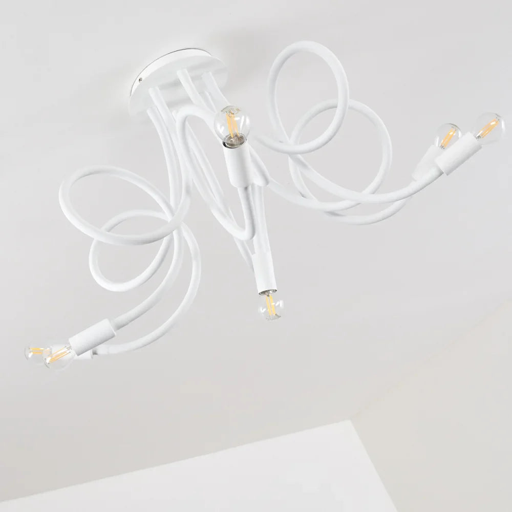 Modern White Spiral Ceiling Light