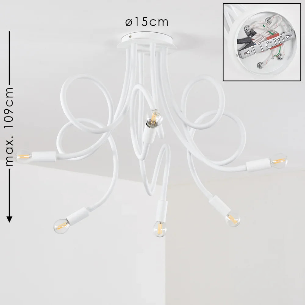 Modern White Spiral Ceiling Light