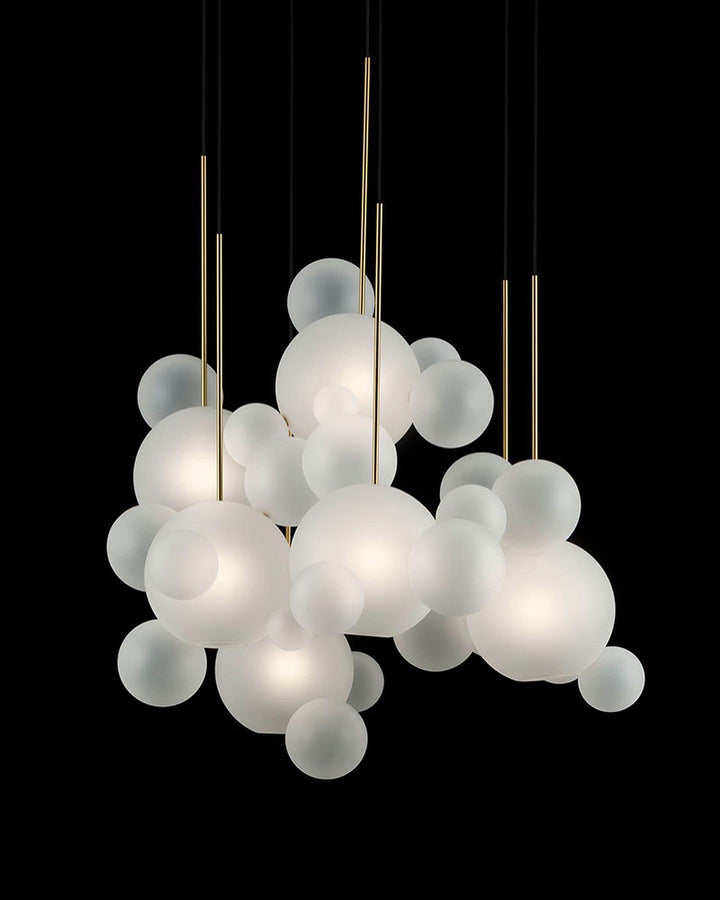 Modern Frosted Glass Globe Pendant Light Cluster