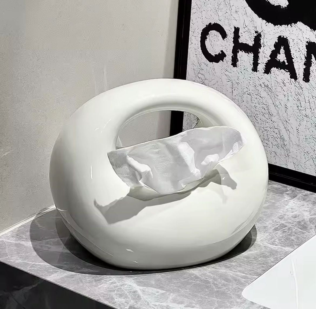 Modern Black or white Ceramic Tissue Box