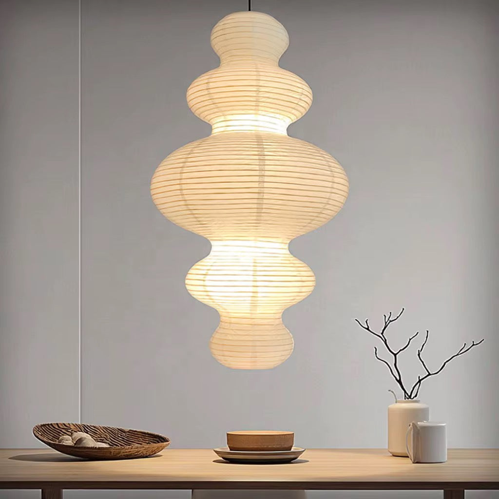 Sculptural Cream Paper Pendant Light