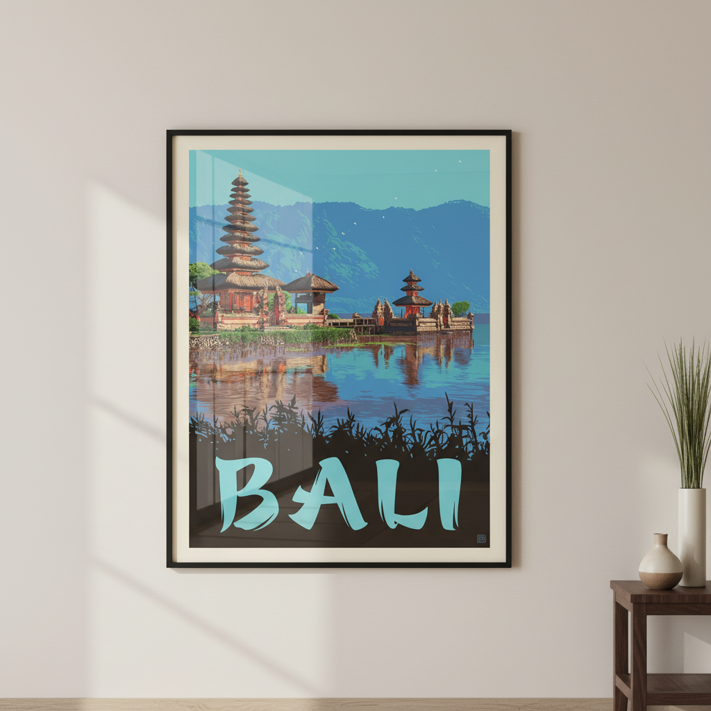 Bali Indonesia Vintage Travel Poster Canvas