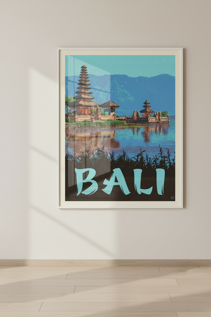 Bali Indonesia Vintage Travel Poster Canvas