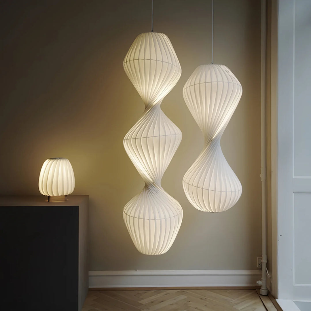 Modern TWIST Sculptural Pendant & floor Light