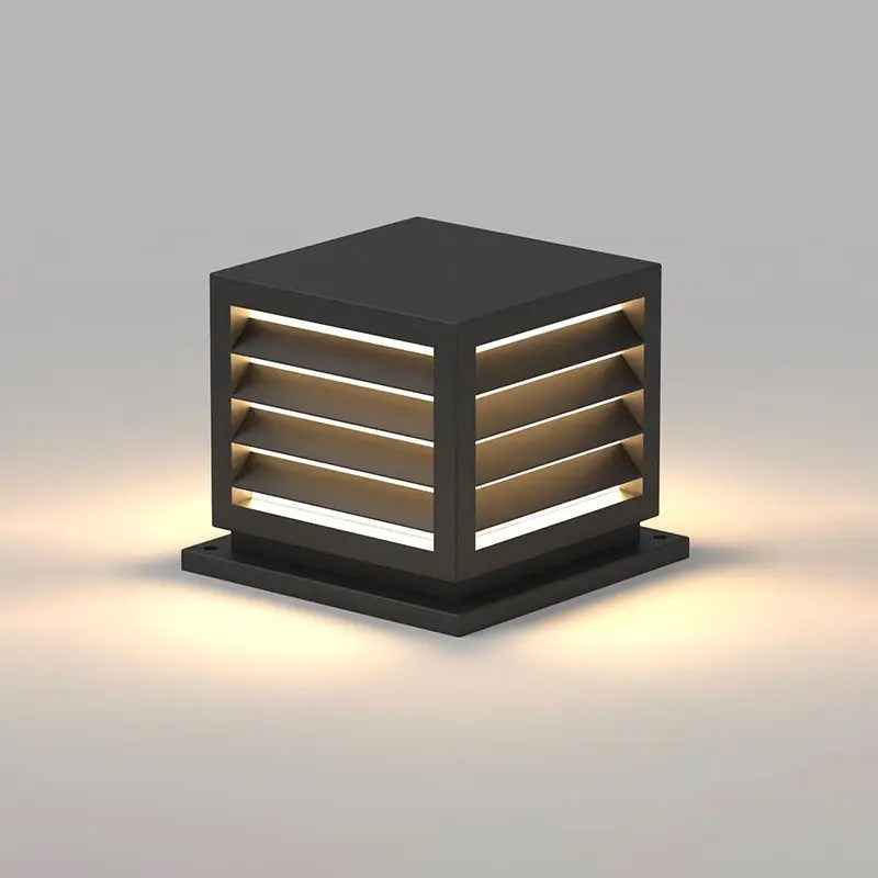 Modern Outdoor Cube Bollard Light