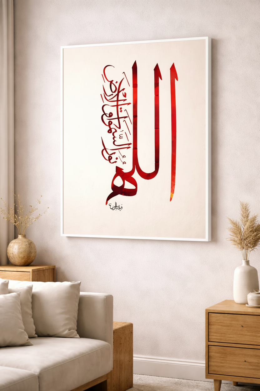 Allah Calligraphy Canvas Wall Art