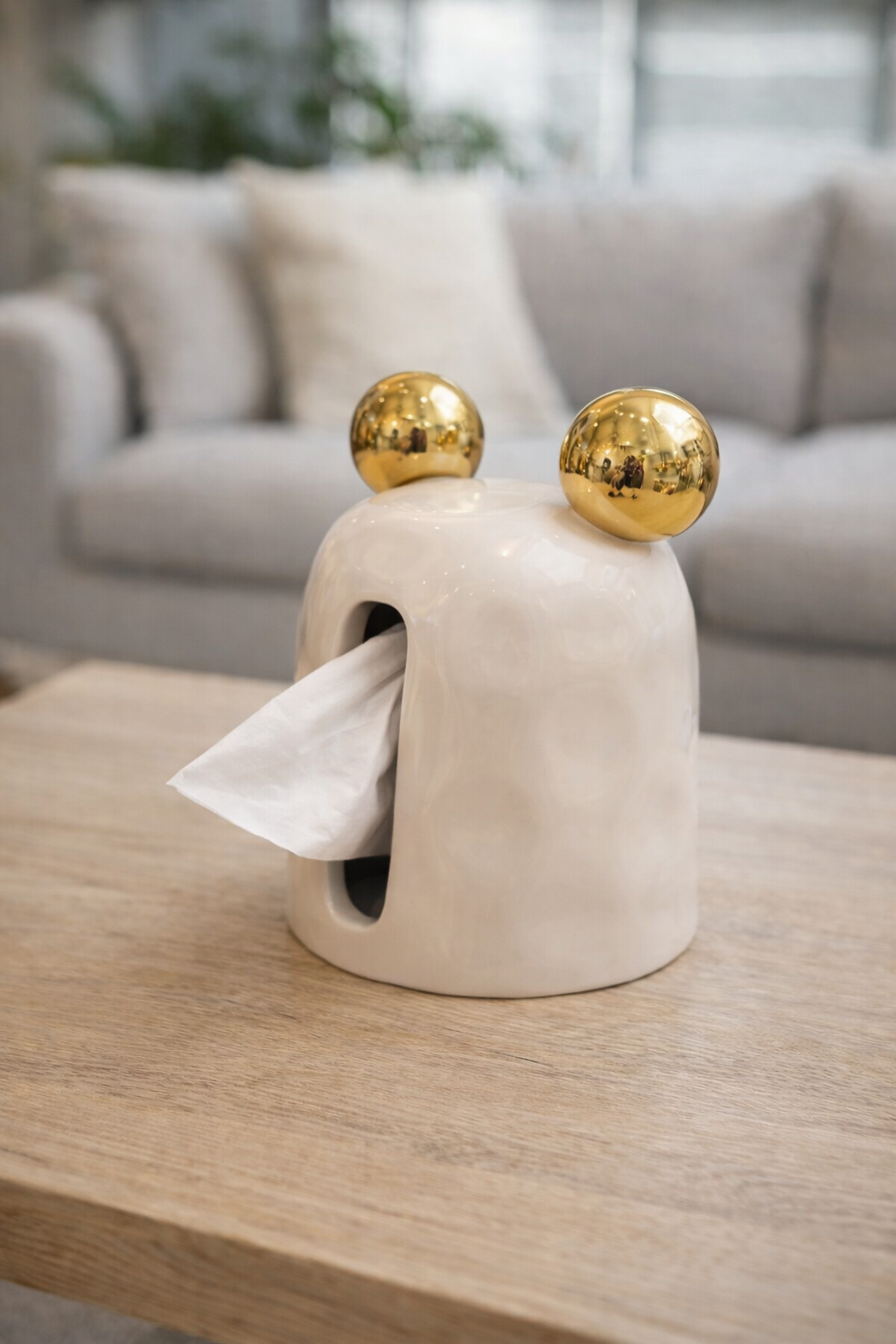 Luxury Black Tissue Holder with Gold Accents