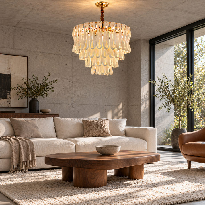 Ceramic Teardrop Cascade Chandelier