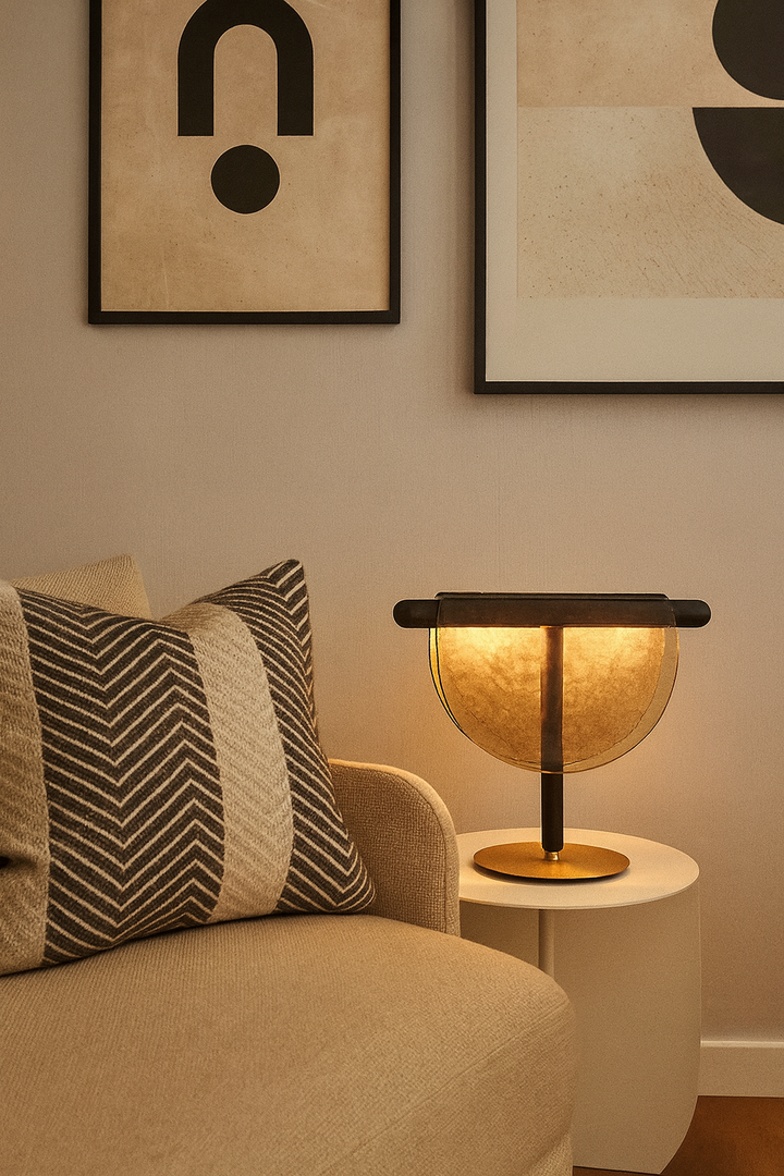 Modern Gold Disc Table Lamp