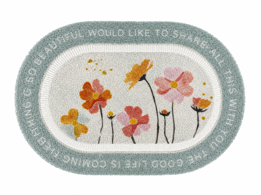 Floral Oval Doormat