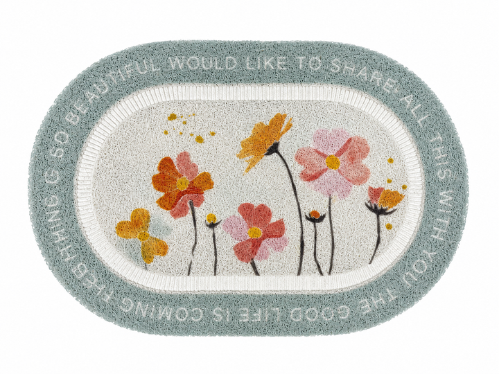 Floral Oval Doormat