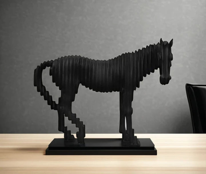 Modern Layered Horse Sculpture