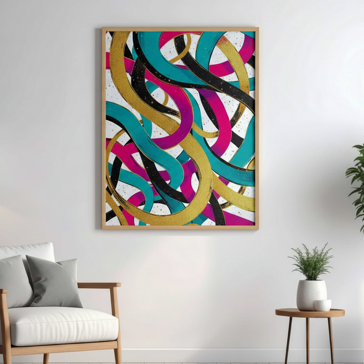 Modern Abstract Ribbon Flow Wall Art