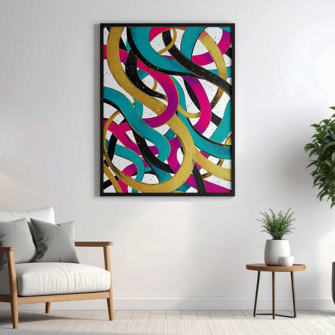 Modern Abstract Ribbon Flow Wall Art