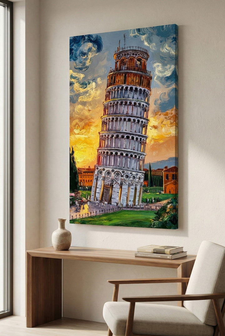 Leaning Tower of Pisa Canvas Wall Art