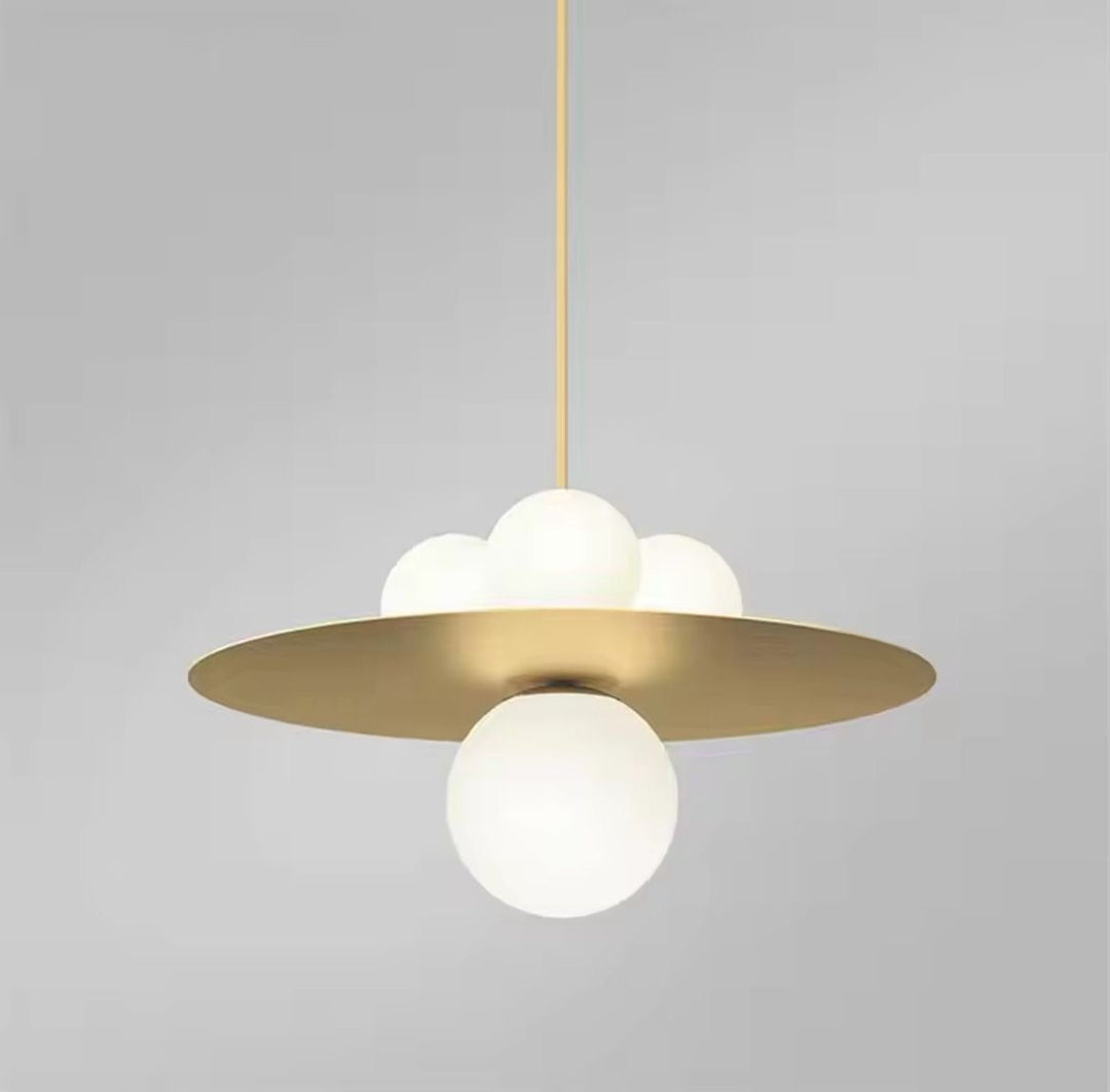 Gold Disc Globe Pendant Light