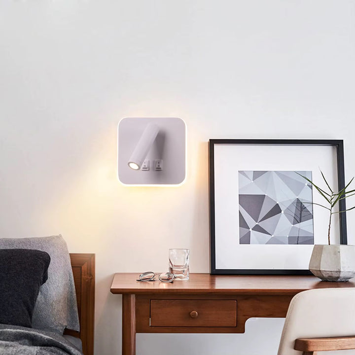 Modern Black Adjustable Wall Spotlight