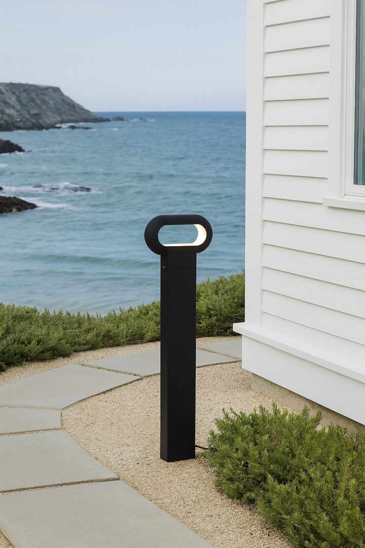 Modern Black Outdoor Bollard Light