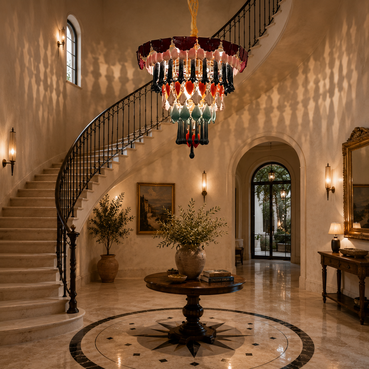 Bohemian Ceramic Tassel Chandelier