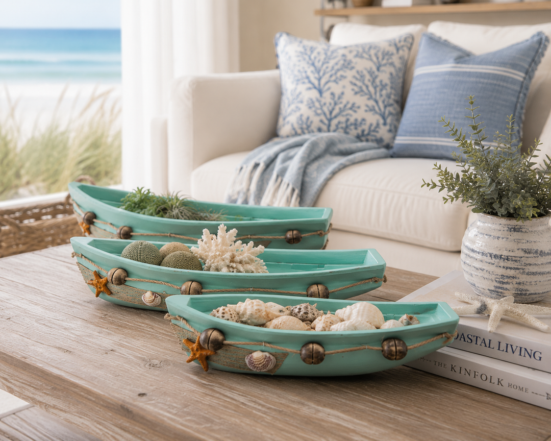 Coastal Boat Decorative Bowl Set of 3