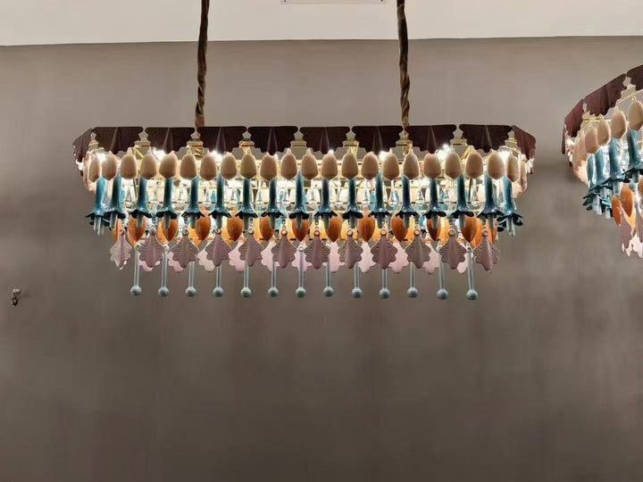 Bohemian Round Ceramic Tassel Chandelier