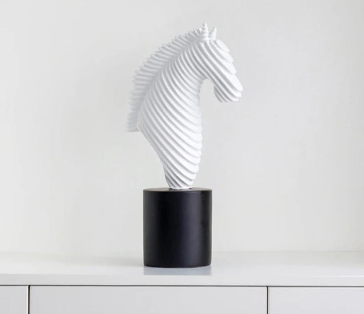 Black & White Modern Horse Head Sculptures