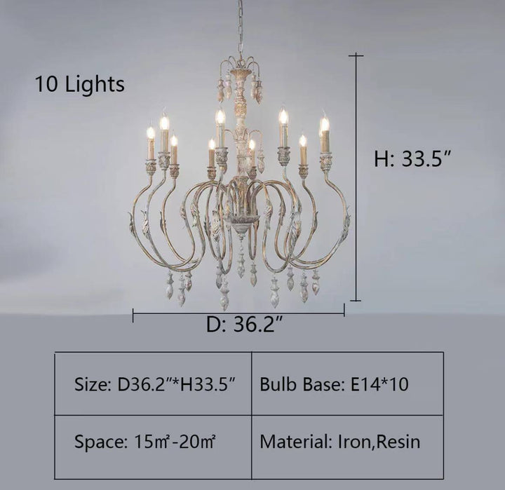 Rustic Chandelier in several sizes for Rooms and High Ceilings