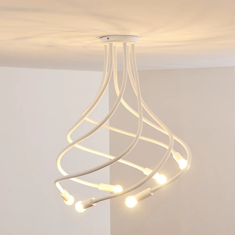 Modern White Spiral Ceiling Light