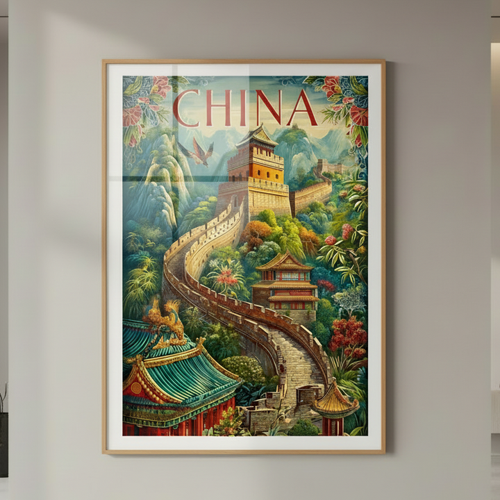 China Great Wall Vintage Travel Poster Canvas