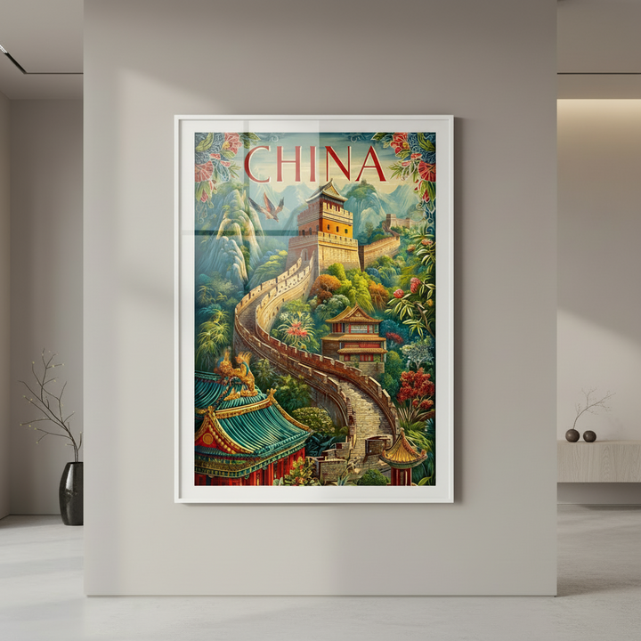 China Great Wall Vintage Travel Poster Canvas