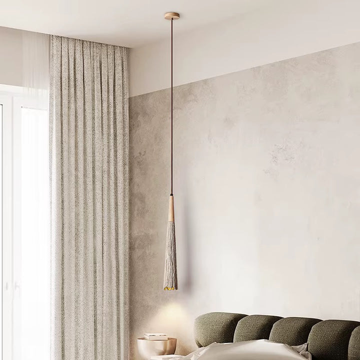 Natural Fiber Tassel Pendant Light