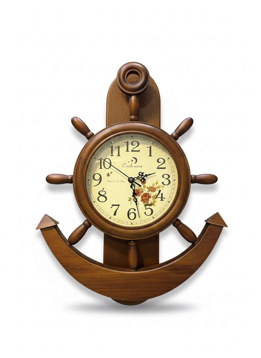 Anchor Shaped Nautical Wall Clock