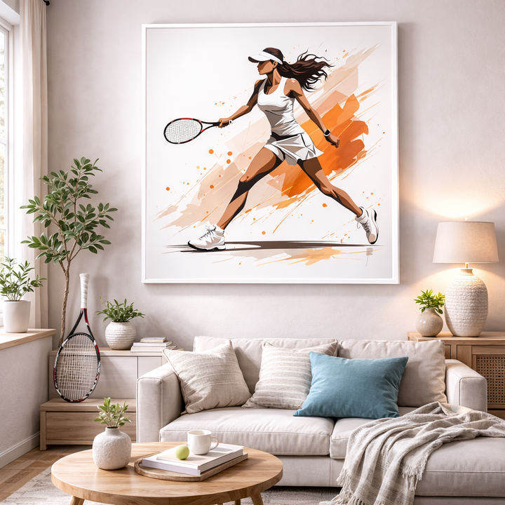 Graceful Tennis Motion Canvas