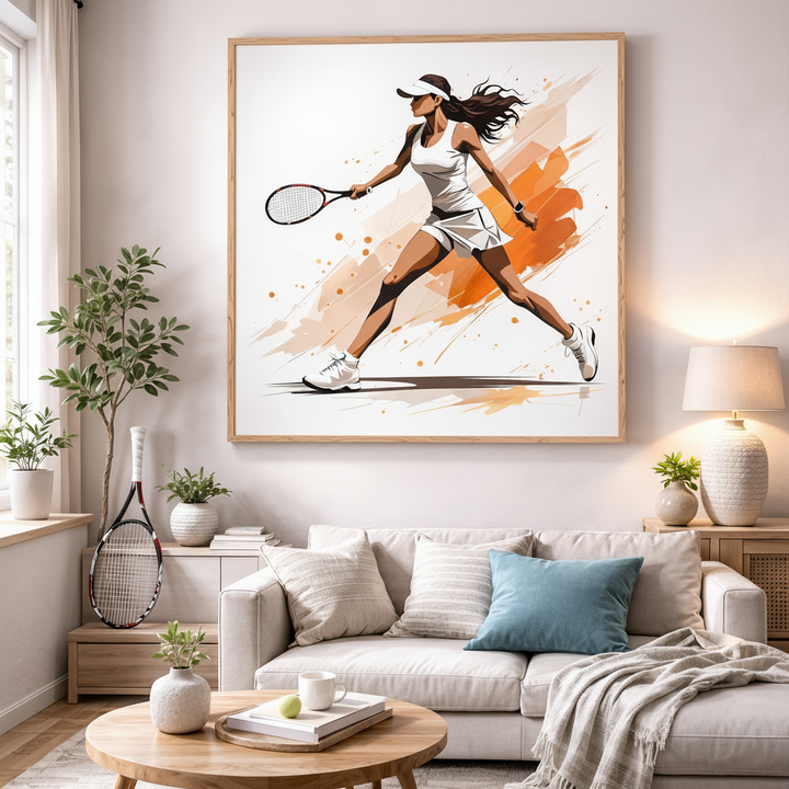 Graceful Tennis Motion Canvas