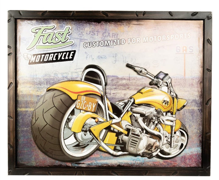Fast Motorcycle Retro Wall Art