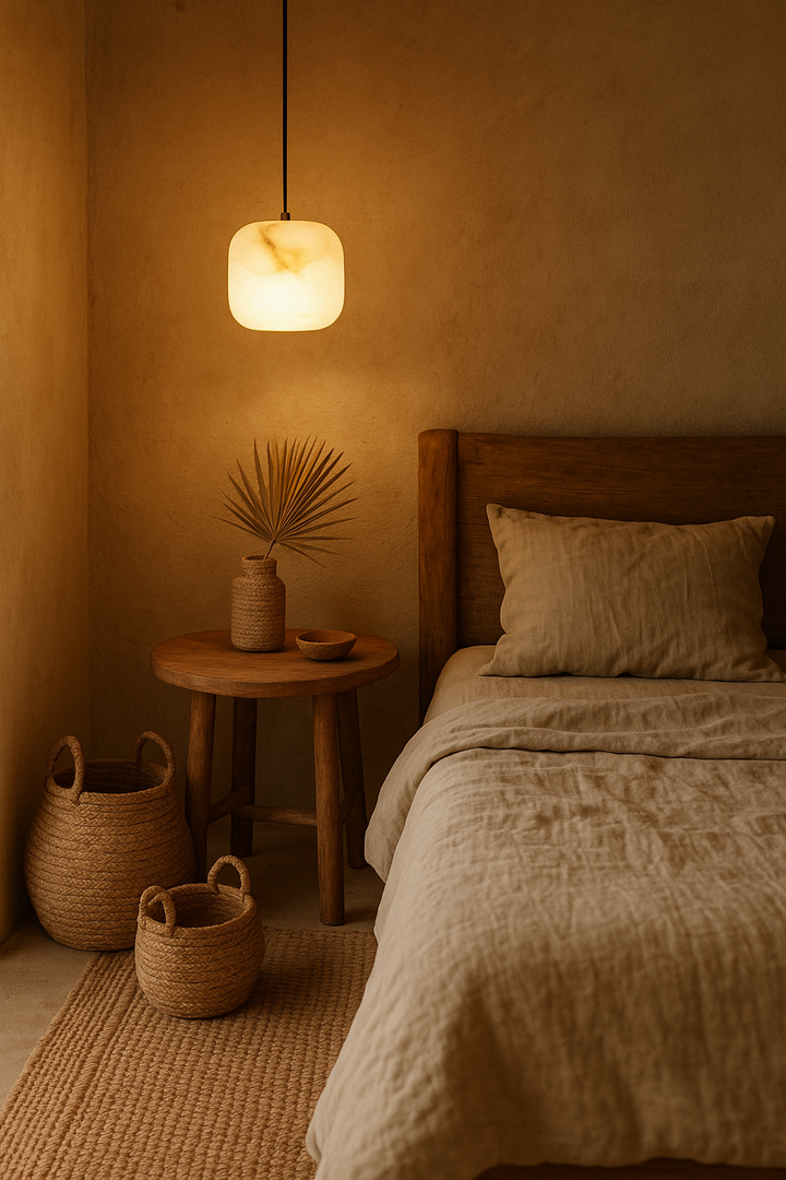 Soft Alabaster Glow Pendant Light