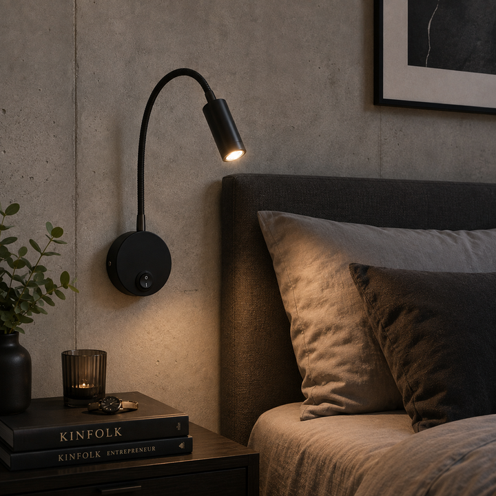 Modern Bedside Wall Light with a Flexible Arm (40 cm)