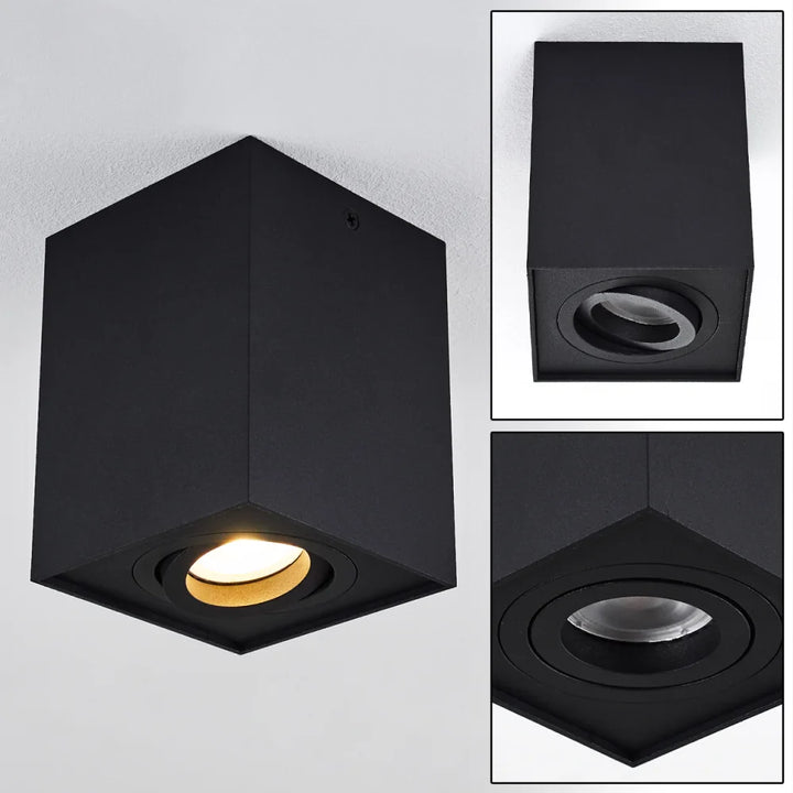 Modern Black Rectangular Ceiling Spotlight