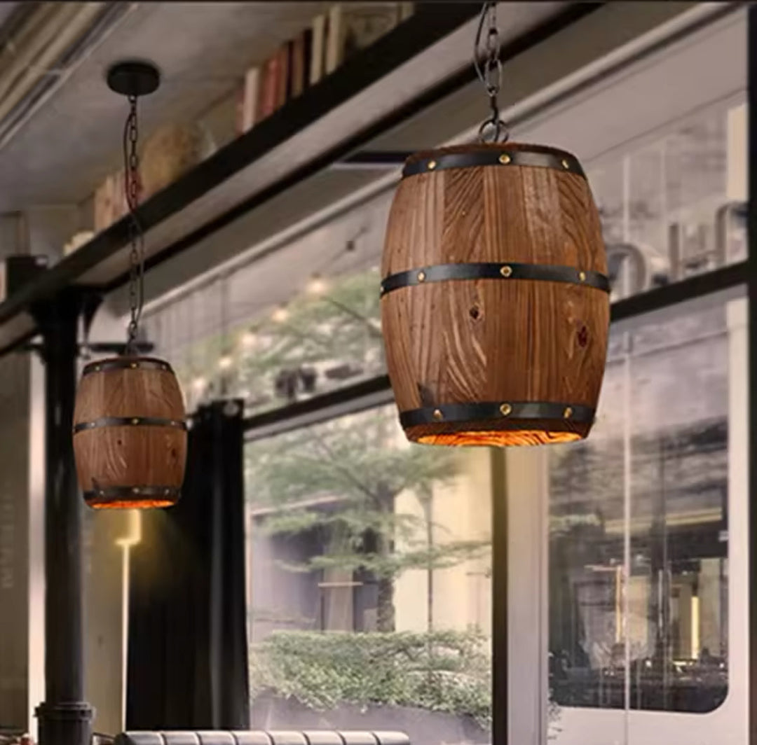 Rustic Barrel Pendant Light