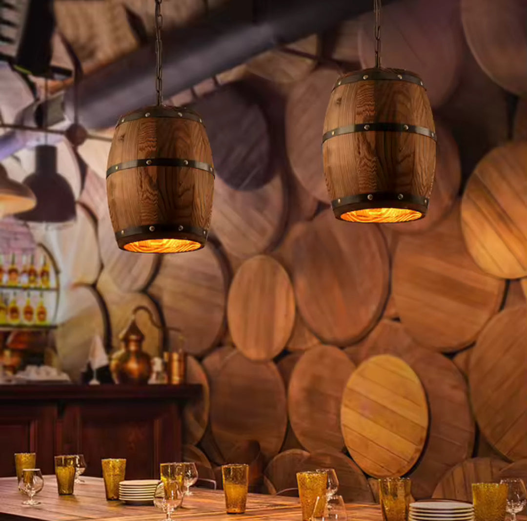 Rustic Barrel Pendant Light