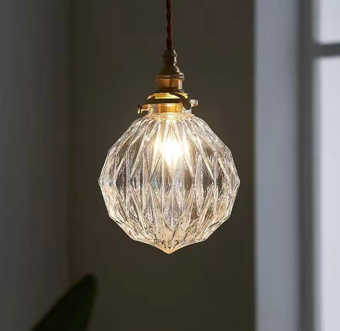 Vintage Crystal Glass Pendant Light