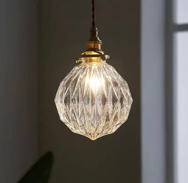 Vintage Crystal Glass Pendant Light