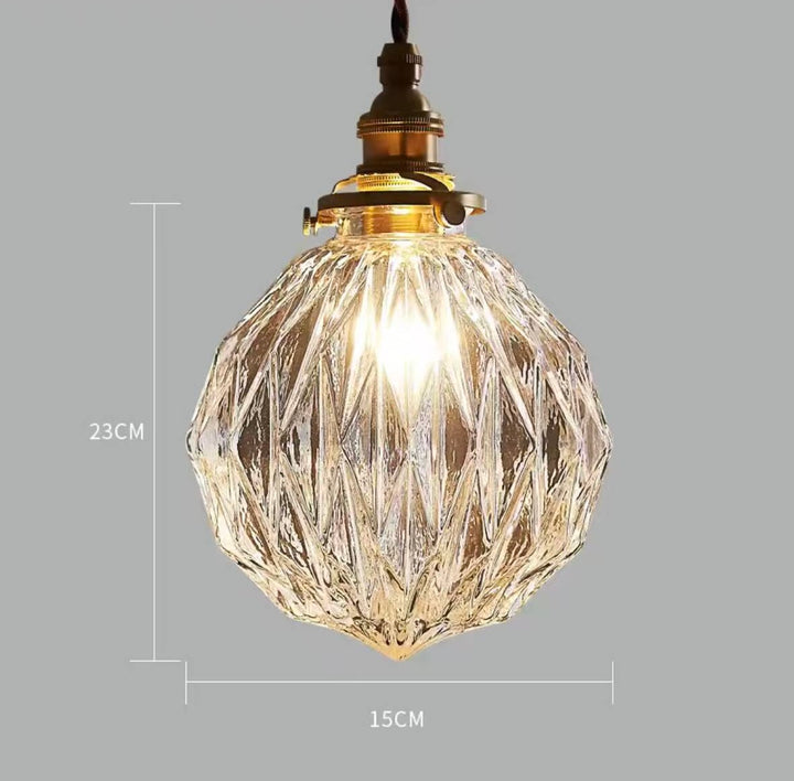 Vintage Crystal Glass Pendant Light