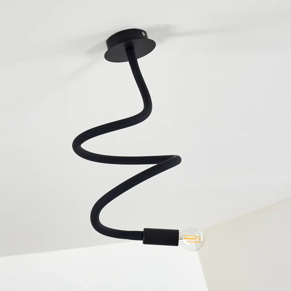 Modern Black Spiral Ceiling Light