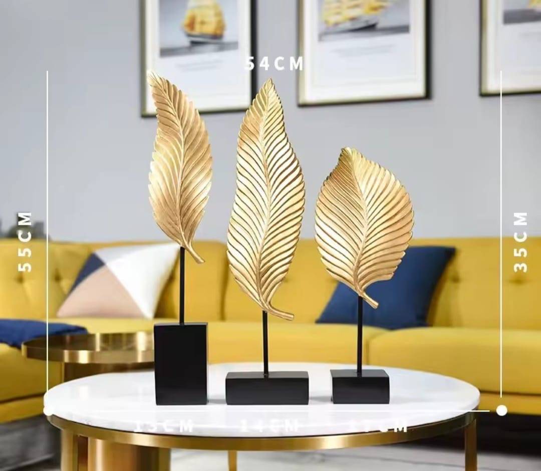 Gold Leaf Decorative Sculpture Set